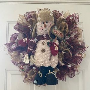 Snowman handmade wreath